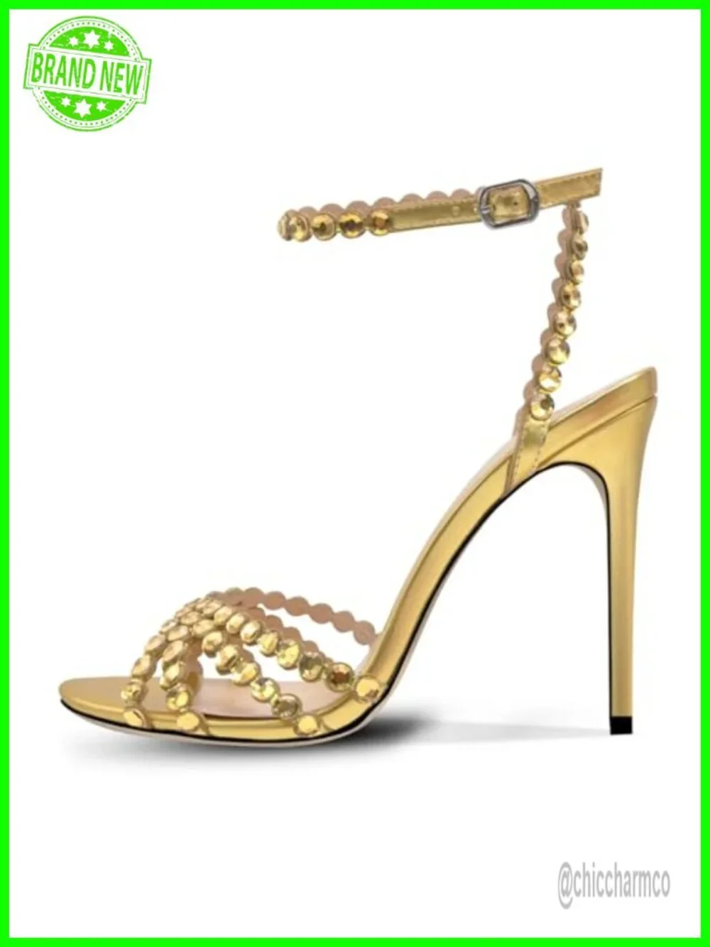 Rhinestone Stiletto High Heels Strappy Sandals Dressy Pumps Shoes